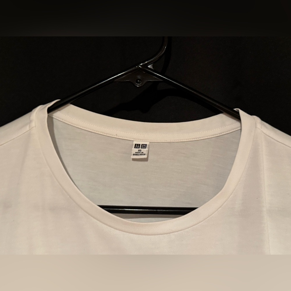 Uniqlo Airism Drape T-Shirt, Short Sleeve Top, White, XS - Picture 5 of 16